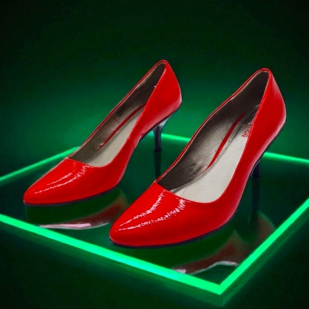 Kenneth Cole Sz 7.5 Red Women's Pumps Heels Lean Hill